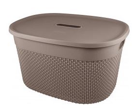 Корзина для хранения с крышкой OSLO 18 л шоколадный мокко